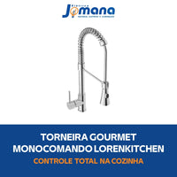 Torneira Monocomando Gourmet Lorenkitchen 2266 C76 Cozinha Cromada