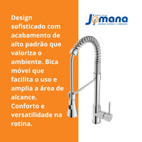 Torneira Monocomando Gourmet Lorenkitchen 2266 C76 Cozinha Cromada