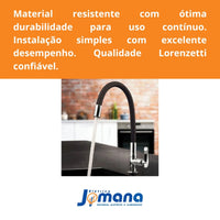 Torneira Cozinha Silicone Preta 1177 B27 Flexível Lorenzetti | Design Gourmet