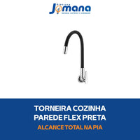 Torneira de Parede Flex 1178 B27 Preta Cozinha Lorenzetti