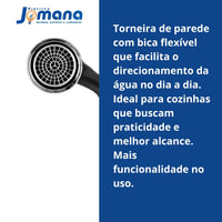 Torneira de Parede Flex 1178 B27 Preta Cozinha Lorenzetti