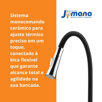 Misturador Monocomando Cozinha 2257 B277 Bica Flexível Lorenzetti