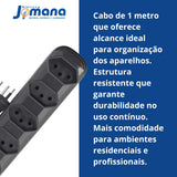 Filtro De Linha Megatron Régua 5 Tomadas 1M Preto Bivolt 127/220v
