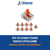 Kit 10 Conectores 221-612 Emenda 2 Fios 6mm² Wago