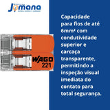 Kit 10 Conectores 221-612 Emenda 2 Fios 6mm² Wago