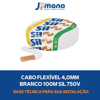 Cabo Flexível 750V Antichama Branco 4,0mm2 X 100m Sil
