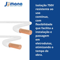 Cabo Flexível 750V Antichama Branco 4,0mm2 X 100m Sil