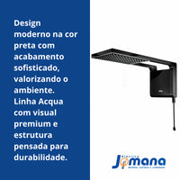 Chuveiro Elétrico De Parede Lorenzetti Acqua Ultra Storm Preto 7800w 220v 7.8 Kw