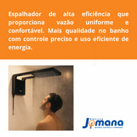 Chuveiro Elétrico De Parede Lorenzetti Acqua Ultra Storm Preto 7800w 220v 7.8 Kw