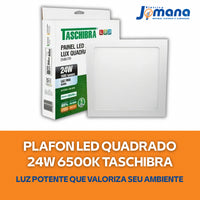 Painel LED Sobrepor 24W 6500K Lux Quadrado Bivolt Branco Taschibra