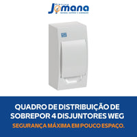 Quadro De Distribuição De Sobrepor Weg 4 Disjuntores Branco