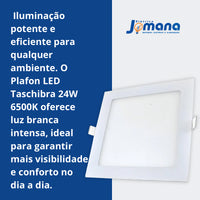 Painel LED Sobrepor 24W 6500K Lux Quadrado Bivolt Branco Taschibra