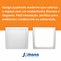 Painel LED Sobrepor 24W 6500K Lux Quadrado Bivolt Branco Taschibra