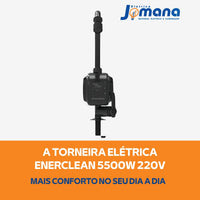Torneira Elétrica Parede Enerclean 5500W 220V Preta Polida Enerbras