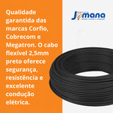 Cabo Flexível 2,5 mm Preto Corfio com 100 m