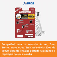 Resistência Loren Ultra para Linha Acqua Ultra 220V 7800W – Lorenzetti (Ref: 3065-B)