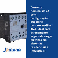 Minicontator Tripolar 7a Ca 1na Cwc07-10-30v26 Weg 12459272 220v