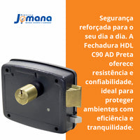 Hdl Fechadura Eletrônica C90 Abre P/dentro Fixa Preta