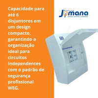 Quadro De Distribuição De Sobrepor Weg 6 Disjuntores Branco