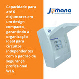 Quadro De Distribuição De Sobrepor Weg 6 Disjuntores Branco
