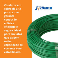 Cabo Flexível 4mm Fios 100m Verde 750V Antichama Sil
