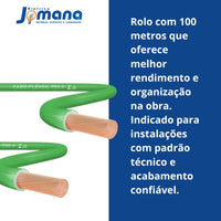 Cabo Flexível 4mm Fios 100m Verde 750V Antichama Sil