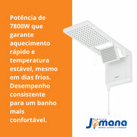 Chuveiro Elétrico De Parede Lorenzetti Acqua Ultra Duo 7,8kw Cor Branco 220v 7.8 Kw