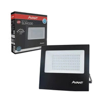 Refletor Led Slim Preto 100W IP 66 6500K Temperatura de cor Branco Frio Bivolt AVANT
