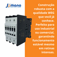 Contator Tripolar WEG CWM50 50A 220V 1NA+1NF – Alta Performance – CWM50-11-30V26