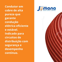 Cabo Flexível 1x2,5mm2 100m 750V Antichama Vermelho Sil