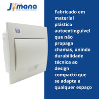 Quadro de Distribuição Embutir 08 Módulos QDW02-8-BE Branco WEG
