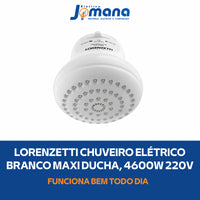 Chuveiro Elétrico Branco Maxi Ducha 4600W 220V Lorenzetti