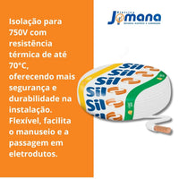 Cabo Flexível 1,5 mm Branco 100 Metros De Comprimento Sil Fios Flexível 750v 70°