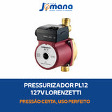 Pressurizador De Água Pl12 Até 3 Pontos De Uso - Lorenzetti 127v