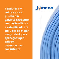 Cabo Flexível 4mm2 Azul 750V Antichamas 100m SIL