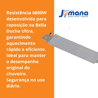 Resistência Bella Ducha Ultra 4T 3065-E 6800W 220V 7589234 Lorenzetti