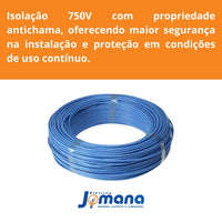 Cabo Flexível 4mm2 Azul 750V Antichamas 100m SIL
