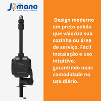 Torneira Elétrica Parede Enerclean 5500W 220V Preta Polida Enerbras