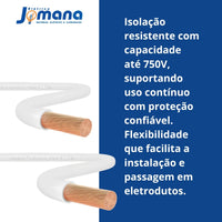 Cabo Flexível 2,5mm² Branco 100 Metros 750V Antichama SIL