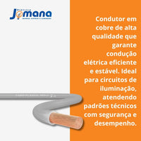 Cabo Flexível 750v 1,5 mm Bobina 100 metros Cinza - Sil