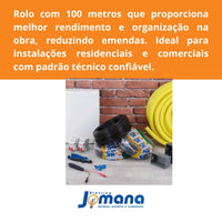 Cabo Flexível SIL 10mm² 750V Preto Rolo 100m Cobre Classe 5 Antichama