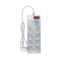 Filtro de Linha 3 Pinos 8 Tomadas 10A Transparente 127/220V Clamper
