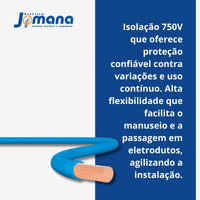 Cabo Flexível Unipolar Sil Fios 1,5mm 2 Azul 100m 750v Cobre Azul