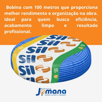 Cabo Flexível Unipolar Sil Fios 1,5mm 2 Azul 100m 750v Cobre Azul
