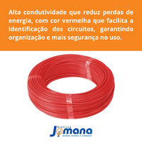 Cabo Flexível 4mm2 100M 750V Antichama Flexsil Vermelho SIL