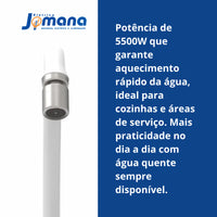Torneira Elétrica Enerclean Branca Parede 5500W 220V Enerbras