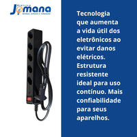 Filtro De Linha Protetor De Surto Dps Iclamper Energ 5 Tom Preto 127/220v