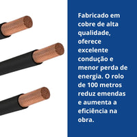 Cabo Flexível 16mm2 750V Antichama 100m Preto SIL
