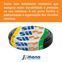 Cabo Flexível 16mm2 750V Antichama 100m Preto SIL