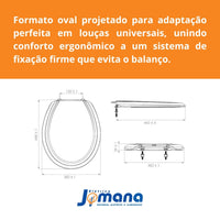 Assento Sanitário Duratti Branco Oval Universal - Modelo 7153011 - LORENZETTI